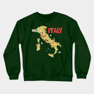 Italy Illustrated Map Crewneck Sweatshirt